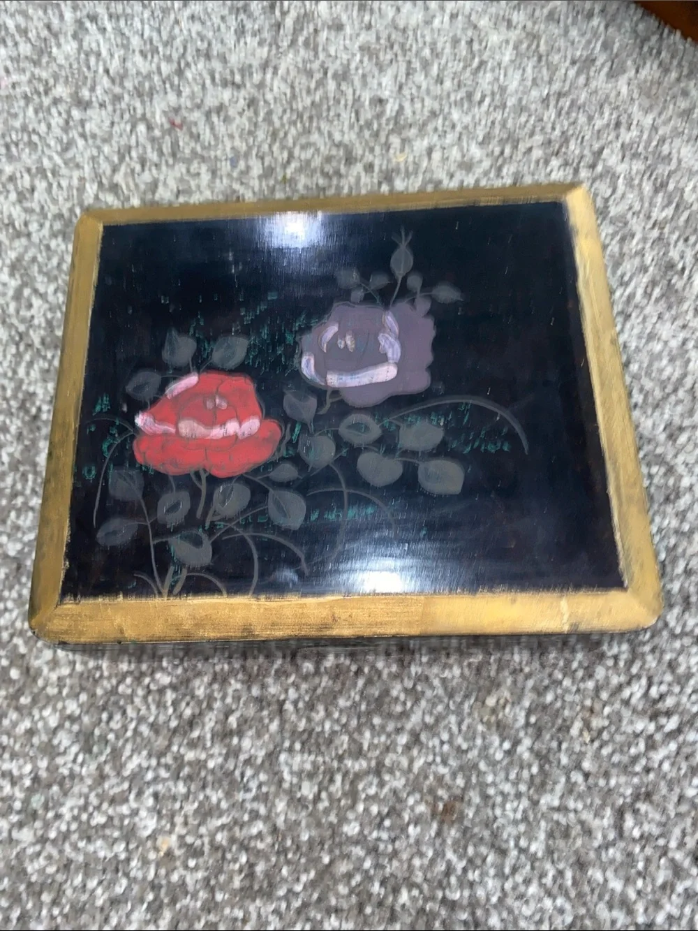 Vintage Japanese wooden storage box